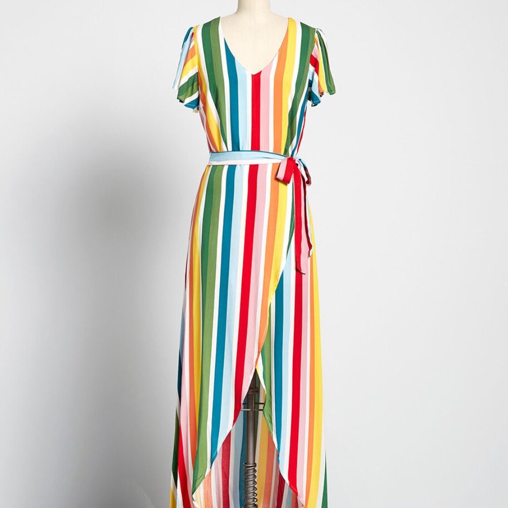 Jet-setting Time Maxi Dress Sunny Rainbow 2XS US 2 UK 6 Modcloth